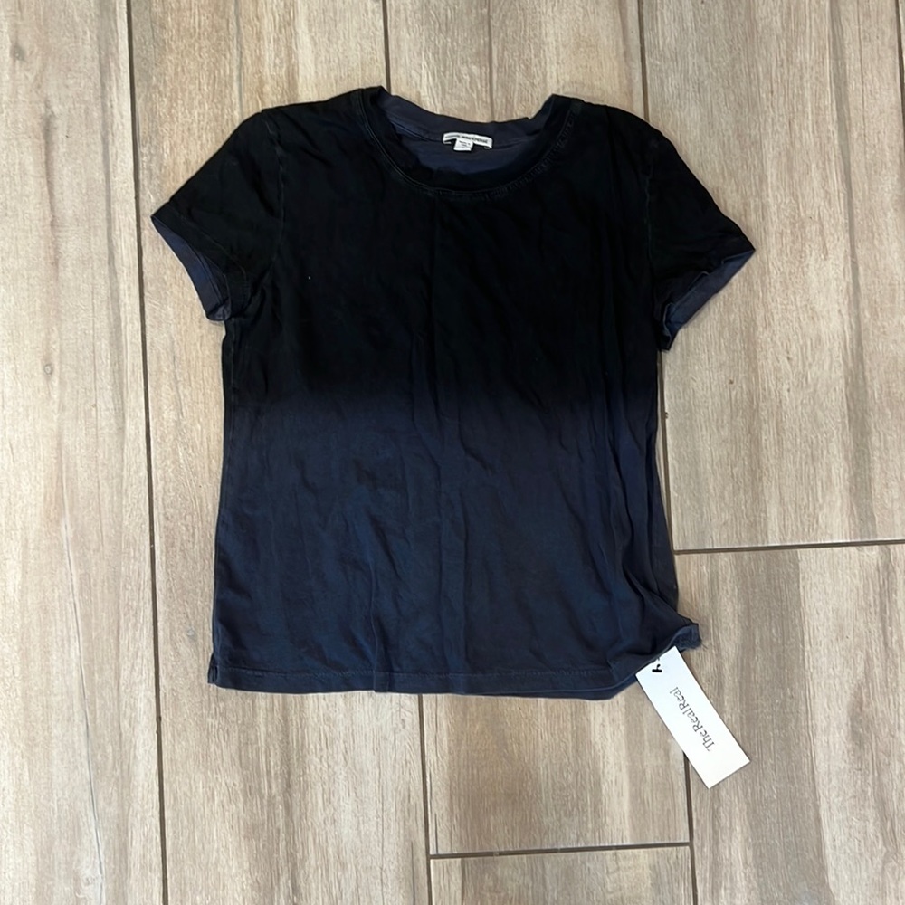 James Perse two tone black shirt